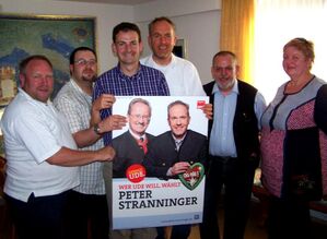 3. v. l. Kreisvorsitzender Martin Kreutz, rechts neben ihm Landtagskandidat Peter Stranninger
