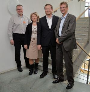 Gemeinsam für den anwohnerverträglichen Ausbau: Peter Exner, MdB Rita Hagl-Kehl, MdB Uli Grötsch, Thomas Kraus (v.l.n.r.