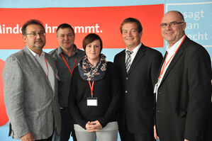 V.l. Josef Bock, Helmut Meindl, Sandra Koller, Uli Grötsch MdB, Karl-Heinz König