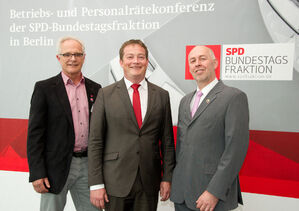 Bruno Lehmeier, MdB Uli Grötsch und Wolfgang Dagner (v.l.n.r.) bei der Betriebs- und Personalrätekonferenz