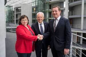 Berliner Bahngespräch, v.l.: MdB Marianne Schieder, Dr. Rüdiger Grube, MdB Uli Grötsch