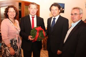 Ruth Müller, Landrat Michael Adam, Georg Wild, Hans Seidl